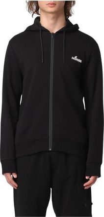 Hogan Heren, Sweatshirts & Hoodies, Zwart, Maat: XL Katoen