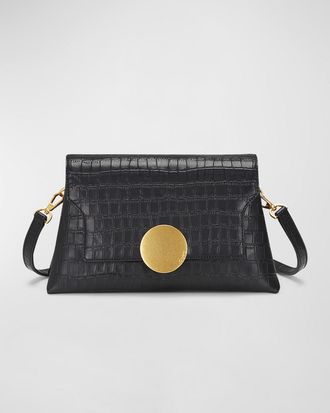 Oryany Lottie Flap Croc-Embossed Crossbody Bag
