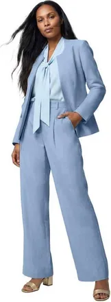 Jessica London Linen Lady Jacket in Azure Mist at Nordstrom, Size 12