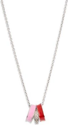 Meshmerise Three Ring Pendant Necklace in Red/Pink at Nordstrom Rack