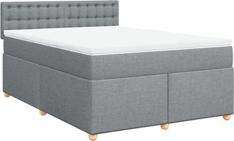 vidaXL Vidaxl - Cama Box Spring Con Colch&oacute;n Tela Gris Claro 140x200 Cm