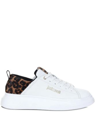 Just Cavalli leopard-print panel sneakers - White