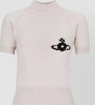 Vivienne Westwood wool ribbed high neck short sleeve sweater