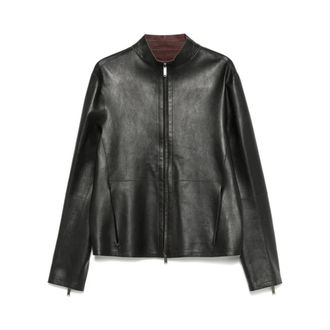 Emporio Armani Heren, Jassen, Zwart, Maat: XL Leer