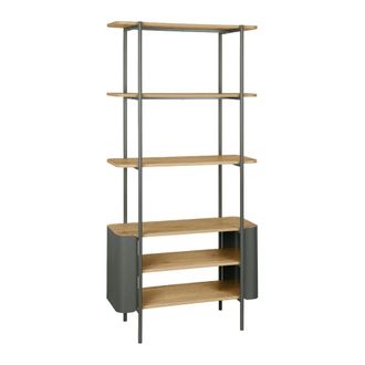 Sweeek Estanter&iacute;a de metal curvado y madera, 6 niveles, verde