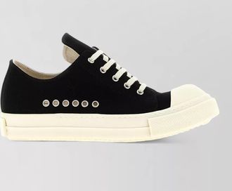 Rick Owens low top lace up round toe sneakers