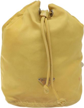 Prada Tessuto Yellow Synthetic Clutch Bag (Pre-Owned)