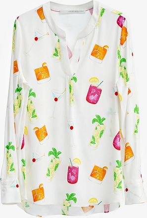 Herzen&rsquo;s Angelegenheit Seidensatinhemd mit Print Cocktails