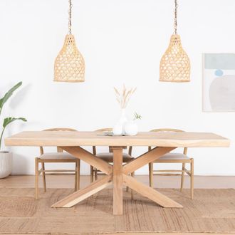 Wabi Home Mesa de comedor de madera maciza de trembes&iacute; 220cm