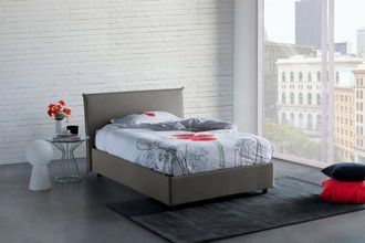 Dmora Dmora - Cama De Plaza Y Media Daceva, Cama Contenedor Con Revestimiento De Tela, 100% Made In Italy, Apertura Frontal, Adecuado Para Colch&oacute;n Cm 120x20