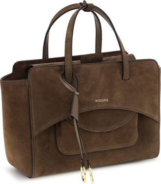 Hidesins Womens Flap Medium Handbag Chocolat Suede Handbags Hand Bags