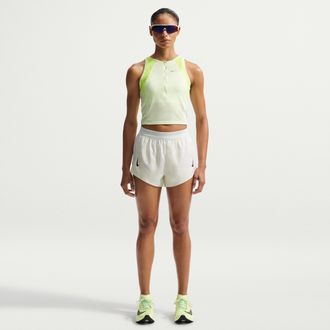 Nike Womens AeroSwift Dri-FIT ADV Mid-Rise Brief-Lined 3 Running Shorts in White | IF1425-101