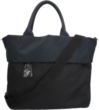 Prada Pre-owned Tote Bags, male, Black, Size: ONE SIZE Pre-owned Vintage Shoulder Bag