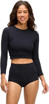 Seea Palomar Crop Top Rashguard - Womens in Sunray Black at Nordstrom, Size X-Small