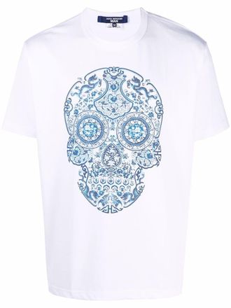 Junya Watanabe skull-print cotton T-Shirt - White