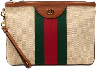 Gucci Pre-owned Gucci Canvas Interlocking G Web Clutch Ladies 576053 493075