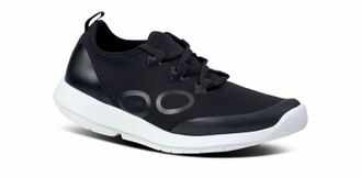 Oofos Womens Oomg Sport Lace Slip-On Shoe In White/black