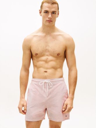 Tommy Hilfiger Mens Striped 7 Swim Trunk - Terra Red - XXL