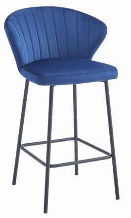 OEM Taburete Gatta - Terciopelo Azul Marino / Patas Negras X 1