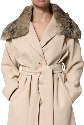 Dolce & Gabbana Brown Fur Shoulder Collar Neck Wrap Womens Scarf