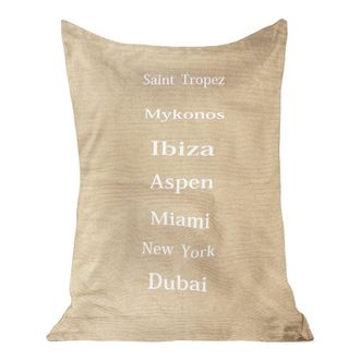 MX HOME Puf XL flotante bordado - Beige rafia