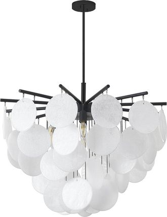 Bethel International 7-Light Stain Chandelier with Frosted Glass Petals