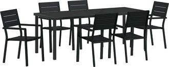 vidaXL Conjunto De Comedor De Jard&iacute;n 7 Pcs Negro Vidaxl