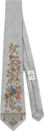 Etro Cravatta con motivo Flora Fauna - Grigio