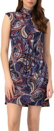Ivonne Short Off-Shoulder Paisley Print Dress in Multi-Brown at Nordstrom, Size 10