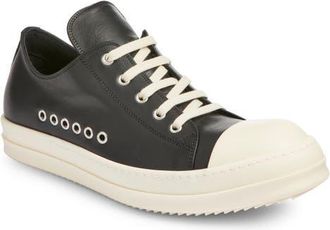 Rick Owens Low Top Sneaker in Black/Milk/Milk at Nordstrom, Size 8Us