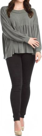 Papillon Oversized Tier Blouse In Green