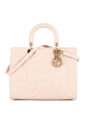 Dior 2010 Lady Dior Cannage handbag - women - Leather - One Size - Pink