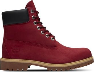 Timberland Mens 6 Premium Waterproof Boots - Dark Red/Red Size 10.0