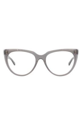 Balenciaga 53mm Cat Eye Optical Glasses in Grey Grey Transparent at Nordstrom Rack