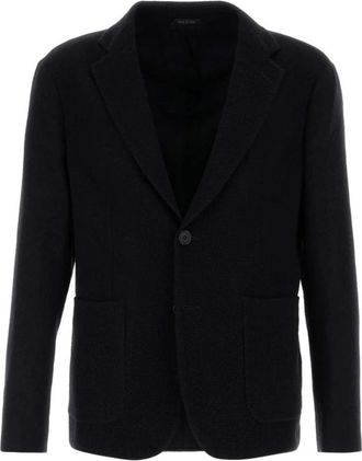 Giorgio Armani Single-breasted Blazer - Heren - Blazers - Blauw - XL - Leer - Jassen