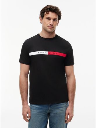 Tommy Hilfiger Mens Colorblock Flag Logo T-Shirt - Black - XXL