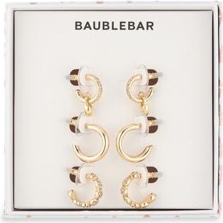 BaubleBar Go-To Golds Set of 3 Huggie Hoop Earrings at Nordstrom Rack