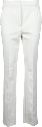 Sportmax Tailored White Trousers with Mid-Rise Waist