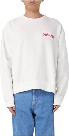 Marni Sweatshirts, male, White, Size: XL Logo Sweatshirt