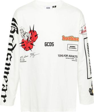 GCDS logo-print T-shirt - men - Cotton - S - White
