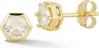 Glaze Jewelry Hexagon Cubic Zirconia Stud Earrings in Gold at Nordstrom Rack