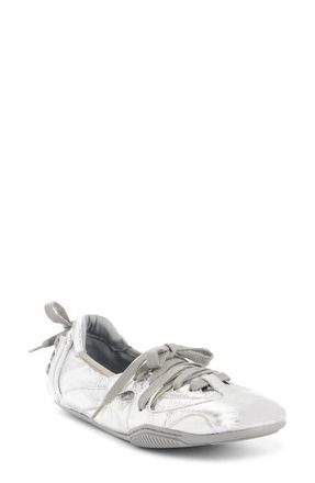 Acne Studios Bilaria Metallic Leather Low Top Sneaker in Silver/Grey at Nordstrom, Size 6Us