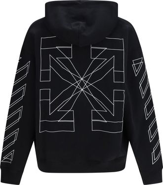 Off-white Mens Hoodie Big Double Arrow Black Cotton Sweatshirts Sweater