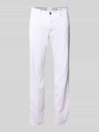 Brax Brax Regular Fit Stoffhose aus Baumwoll-Leinen-Mix Modell CADIZ in Weiss, Gr&ouml;&szlig;e 32/30