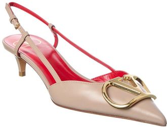 Valentino Vlogo Signature 40 Leather Slingback Pump