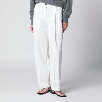 Toteme Single-pleat organic cotton trousers in white
