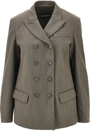 Emporio Armani Virgin wool double-breasted jacket Woman 40