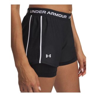 Under Armour (WMNS) Under Armour Tech Play Up 2-in-1 Shorts Asia Sizing Black White 1389895-001