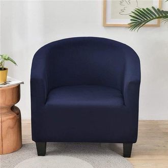 No Brand Funda El&aacute;stica Lisa Para Silla Chesterfield - Funda Lisa De Una Pieza Para Sof&aacute; Chesterfield Con Reposabrazos - Protector Para Sill&oacute;n Tipo Ba&ntilde;era Azul