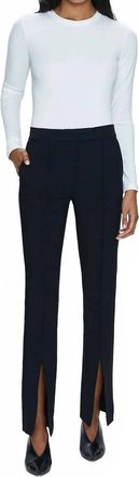 Pistola Denim Diana Mid-Rise Front Slit Trouser In Black